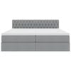 vidaXL Krevet S LED lampica Svijetlo siva 200 x 200 cm tkanina