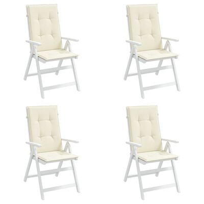 vidaXL Jastuci za vrtne stolice 4 kom krem 120 x 50 x 3 cm od tkanine