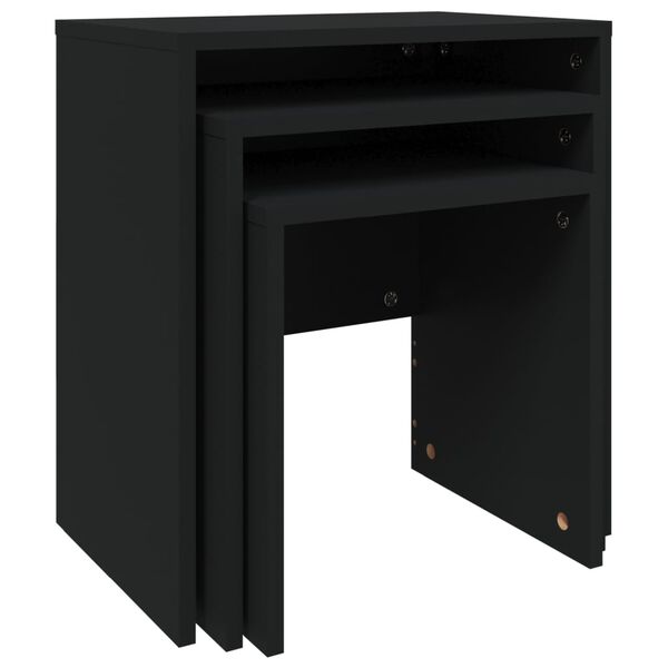 vidaXL Uklapajući stolići za kavu 3 kom crni od iverice