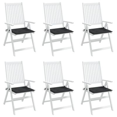 vidaXL Jastuci za vrtne stolice 6 kom crni 40 x 40 x 3 cm od tkanine
