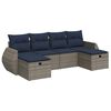 vidaXL 6-dijelni set vrtnih sofa od poliratana s jastucima sivi
