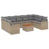 vidaXL 10-dijelni set vrtnih sofa s jastucima bež od poliratana