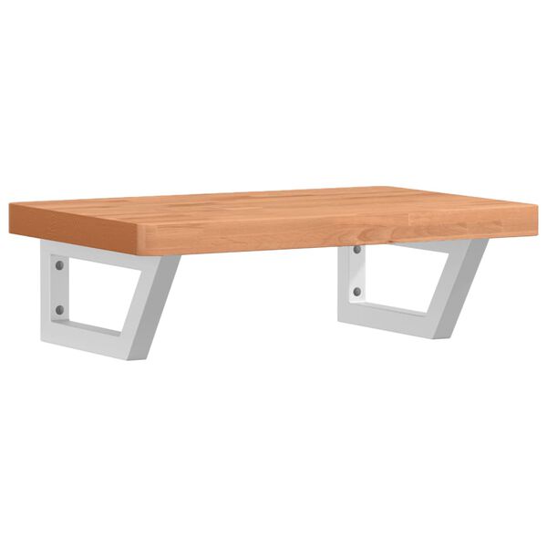 vidaXL Zidna polica za umivaonik od čelika i masivne bukovine