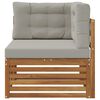 vidaXL Vanjski kutni kauč Čvrsto drvo akacije Prirodna