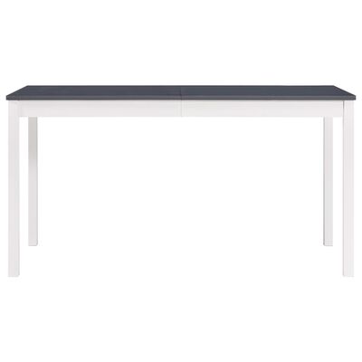 vidaXL Blagavaonski stol bijelo-sivi 140 x 70 x 73 cm od borovine
