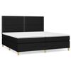 vidaXL Krevet s oprugama i madracem crni 200x200 cm od tkanine