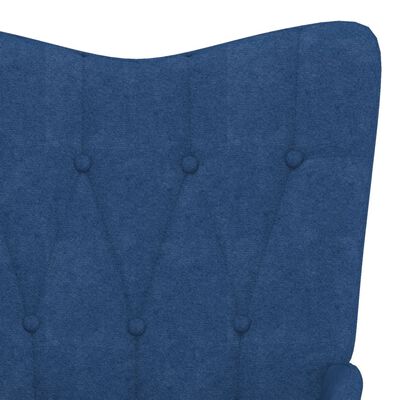 vidaXL Stolica za opuštanje s osloncem za noge plava od tkanine