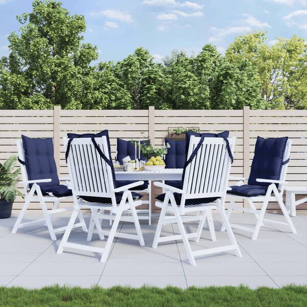 vidaXL Jastuci za stolice s visokim naslonom 6 kom tamnoplavi tkanina