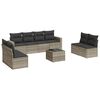 vidaXL 9-dijelni set vrtnih sofa od poliratana s jastucima svjetlosivi