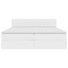 vidaXL Krevet s prostorom za pohranu s LED-om Čista bijela Lažna koža