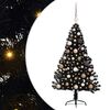 vidaXL Umjetno predsvijetljeno božićno drvce Crna 120 cm PVC