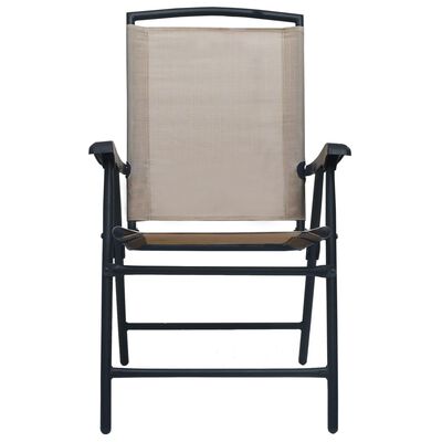 vidaXL Sklopive vrtne stolice od tekstilena 2 kom smeđe-sive