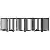 vidaXL Vrata za pse s vratima sklopiva 6 panela crna 300 cm