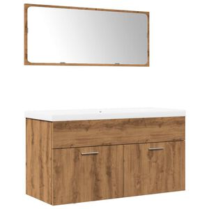 vidaXL 3-dijelni set kupaonskog namje&scaron;taja k&auml;sity&ouml;l&auml;inen tammi