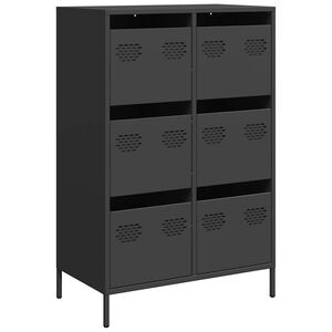 vidaXL Visoka komoda crna 68 x 39 x 101,5 cm od čelika
