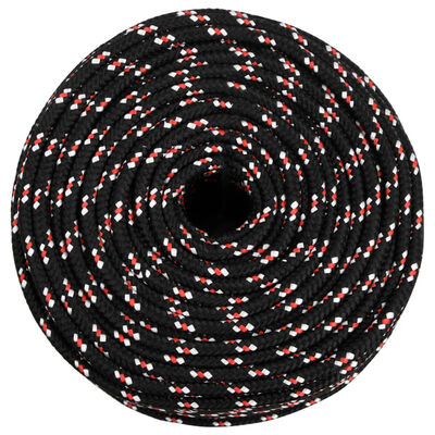 vidaXL Brodski konop crni 10 mm 100 m od polipropilena