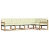 vidaXL Set vanjskih sofa s jastukom 5 pcs Bijela i krem