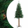 vidaXL Tanko božićno drvce s pravim drvom i &scaron;i&scaron;kama zeleno 150 cm PVC
