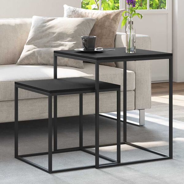 vidaXL 2-dijelni set stolića za kavu od konstruiranog drva i metala