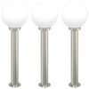 vidaXL Stupić za zidne lampe 3 kom 80 cm nehrđajući čelik IP44