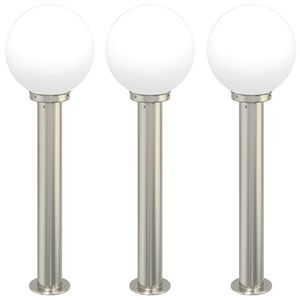 vidaXL Stupić za zidne lampe 3 kom 80 cm nehrđajući čelik IP44