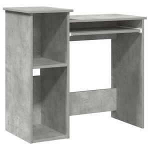 vidaXL Radni stol s policama siva boja betona 84x40x78 cm drveni