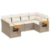 vidaXL 6-dijelni set vrtnih sofa s jastucima bež od poliratana