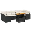 vidaXL 8-dijelni set vrtnih sofa od poliratana s jastucima crni