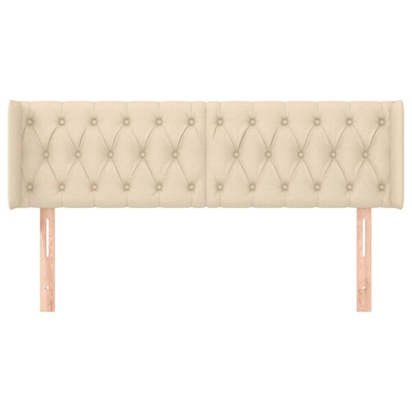 vidaXL Uzglavlje s u&scaron;ima krem 147x16x78/88 cm od tkanine