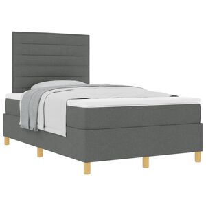 vidaXL Krevet s opruga kutije Tamno siva 120 x 190 cm tkanina