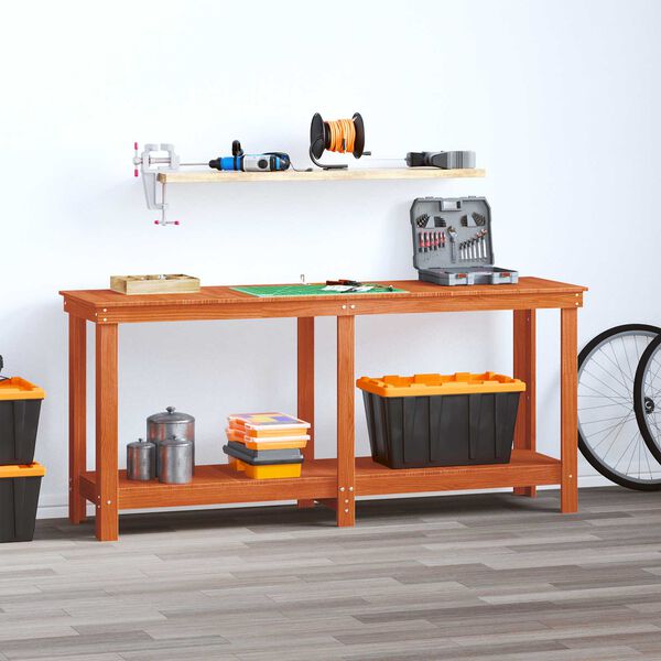 vidaXL Radni stol Vosak Smeđa 180 x 50 x 80 cm Masivna borovina