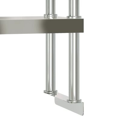vidaXL Kuhinjski radni stol s policom 110x30x150 cm nehrđajući čelik