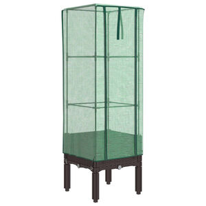 vidaXL Povi&scaron;ena gredica s pokrovom za staklenik 40 x 40 x 140 cm