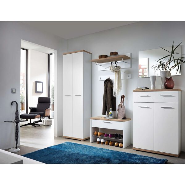 422778 Germania Shoe Bench "Top" White and Sonoma Oak 3192-178