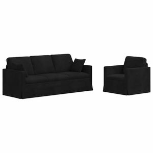 vidaXL Set sofe 2 kom. Crna Bar&scaron;un