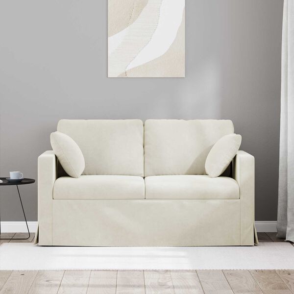 vidaXL Sofa Krema 138 x 78 x 80 cm Bar&scaron;un