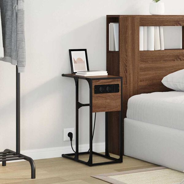 vidaXL Noćni ormar Smeđi hrast 41,5 x 26 x 60,5 cm Konstruirano drvo