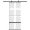 vidaXL Klizna vrata s priborom crna 90 x 205 cm od ESG stakla