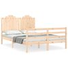 vidaXL Okvir kreveta s uzglavljem bračni od masivnog drva