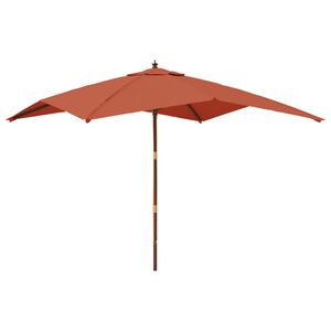 vidaXL Vrtni suncobran s drvenim stupom terakota 300x300x273 cm