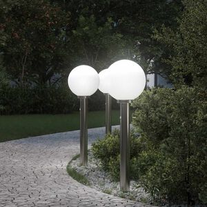 vidaXL Stupić za svjetla sa senzorom 3 kom 80 cm nehrđajući čelik IP44