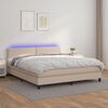 vidaXL Krevet box spring madrac LED cappuccino 180x200cm umjetna koža