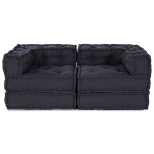 vidaXL Modularna sofa 2 kom. Tkanina Antracit 140 x 70 x 56 cm