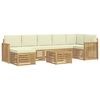 vidaXL Set vanjskih sofa 8 pcs Bijela i krem 59 x 59 x 37 cm Poliester