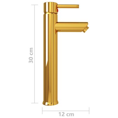 vidaXL Kupaonska miješalica zlatna 12 x 30 cm