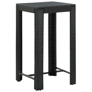vidaXL Vrtni barski stol crni 60,5 x 60,5 x 110,5 cm od poliratana