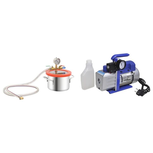 vidaXL Vakuumska komora s jednostupanjskom crpkom 3,7 L