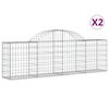 vidaXL Lučne gabionske ko&scaron;are 2 kom 200x30x60/80 cm pocinčano željezo