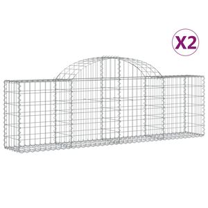 vidaXL Lučne gabionske ko&scaron;are 2 kom 200x30x60/80 cm pocinčano željezo