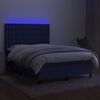 vidaXL Krevet box spring s madracem LED plavi 140x200 cm od tkanine